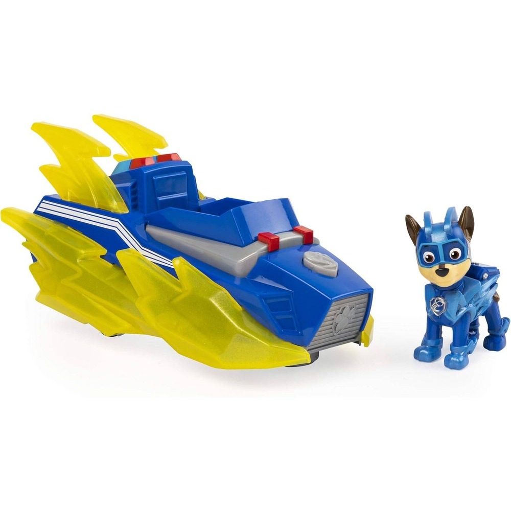Paw Patrol Mighty Pups Charged Up Chase Deluxe Vehicle Lights Sounds New